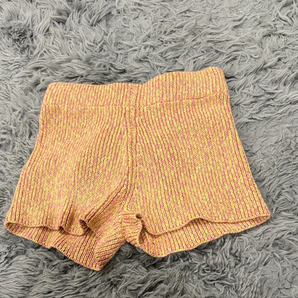 Ronny Kobo Pink and Yellow Knit Shorts